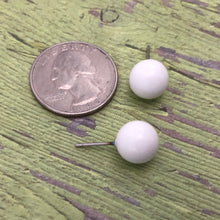Load image into Gallery viewer, White Ball Stud Earrings