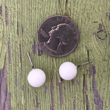 Load image into Gallery viewer, White Ball Stud Earrings