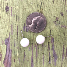 Load image into Gallery viewer, White Ball Stud Earrings