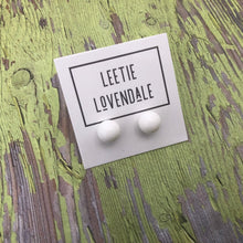 Load image into Gallery viewer, White Ball Stud Earrings