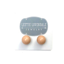 Load image into Gallery viewer, Taupe Ball Stud Earrings
