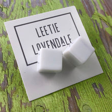 Load image into Gallery viewer, White Jumbo Cube Stud Earrings