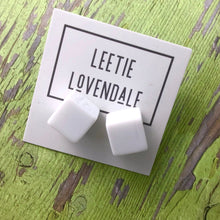 Load image into Gallery viewer, White Jumbo Cube Stud Earrings