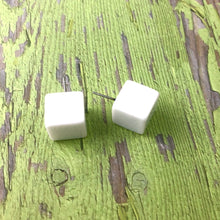 Load image into Gallery viewer, White Jumbo Cube Stud Earrings