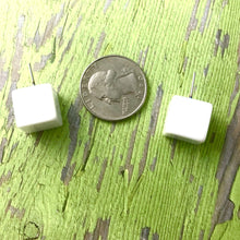 Load image into Gallery viewer, White Jumbo Cube Stud Earrings