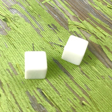 Load image into Gallery viewer, White Jumbo Cube Stud Earrings