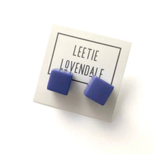 Load image into Gallery viewer, Indigo Purple Jumbo Lucite Cube Stud Earrings