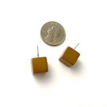 Load image into Gallery viewer, Coffee Brown Jumbo Cube Stud Earrings