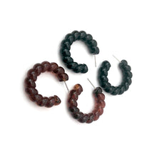 Load image into Gallery viewer, Tortoise Marbled Twisted Rope Hoop Earrings