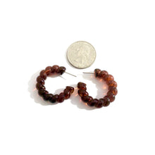 Load image into Gallery viewer, Tortoise Marbled Twisted Rope Hoop Earrings