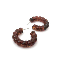 Load image into Gallery viewer, Tortoise Marbled Twisted Rope Hoop Earrings