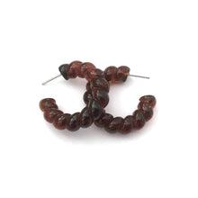Load image into Gallery viewer, Tortoise Marbled Twisted Rope Hoop Earrings