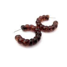 Load image into Gallery viewer, Tortoise Marbled Twisted Rope Hoop Earrings