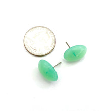 Load image into Gallery viewer, Seafoam Green Opal Oval Stud Earrings