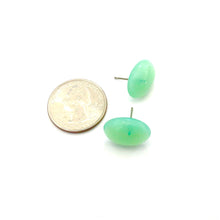 Load image into Gallery viewer, Seafoam Green Opal Oval Stud Earrings