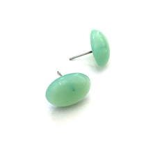 Load image into Gallery viewer, Seafoam Green Opal Oval Stud Earrings