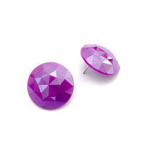Load image into Gallery viewer, Violet Faceted Retro Button Stud Earrings
