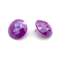 Load image into Gallery viewer, Violet Faceted Retro Button Stud Earrings