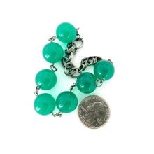 Load image into Gallery viewer, Emerald Green Transparent Lucite Bubble Stations Bracelet