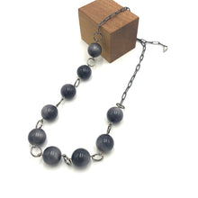 Load image into Gallery viewer, Silver Grey Moonglow Stations Necklace