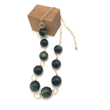 Load image into Gallery viewer, Forest Green Moonglow Stations Necklace