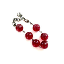 Load image into Gallery viewer, Ruby Red Transparent Lucite Bubble Stations Bracelet
