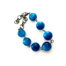 Load image into Gallery viewer, Aqua Blue Moonglow Lucite Bubble Stations Bracelet