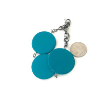 Load image into Gallery viewer, Teal Trio Geometric Disc Stations Bracelet
