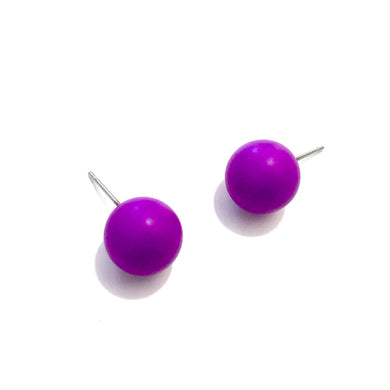 Violet Midi Ball Stud Earrings