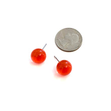 Load image into Gallery viewer, Flame Orange Transparent Ball Stud Earrings