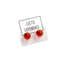 Load image into Gallery viewer, Flame Orange Transparent Ball Stud Earrings