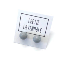 Load image into Gallery viewer, Soft Grey Shiny Ball Stud Earrings
