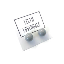 Load image into Gallery viewer, Soft Grey Shiny Ball Stud Earrings