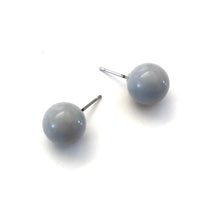 Load image into Gallery viewer, Soft Grey Shiny Ball Stud Earrings