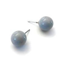 Load image into Gallery viewer, Soft Grey Shiny Ball Stud Earrings