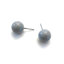 Load image into Gallery viewer, Soft Grey Shiny Ball Stud Earrings