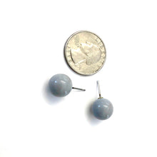 Load image into Gallery viewer, Soft Grey Shiny Ball Stud Earrings