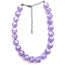 Load image into Gallery viewer, Lavender Purple Marbled Lucite Marco Necklace