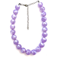 Load image into Gallery viewer, Lavender Purple Marbled Lucite Marco Necklace