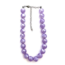 Load image into Gallery viewer, Lavender Purple Marbled Lucite Marco Necklace