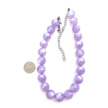 Load image into Gallery viewer, Lavender Purple Marbled Lucite Marco Necklace