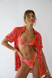 Papaya Button Up