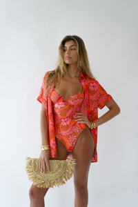 Papaya Button Up
