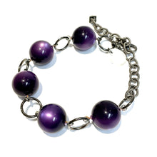 Load image into Gallery viewer, Deep Purple Moonglow Stations Bracelet