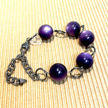 Load image into Gallery viewer, Deep Purple Moonglow Stations Bracelet