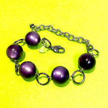 Load image into Gallery viewer, Deep Purple Moonglow Stations Bracelet