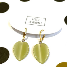 Load image into Gallery viewer, Sage Green Moonglow Leaf Cuff Hoops *