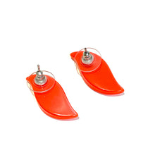 Load image into Gallery viewer, Bright Orange Moonglow Swish Stud Earrings