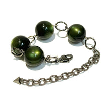 Load image into Gallery viewer, Forest Green Moonglow Stations Bracelet