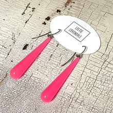 Load image into Gallery viewer, Neon Pink Opal Long Teardrop lucite statement earrings